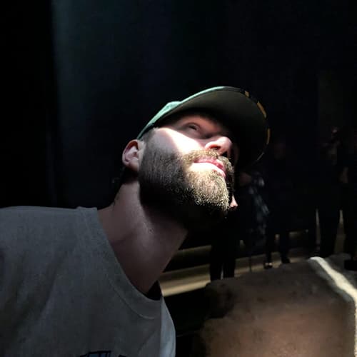 Dan under a beam of light